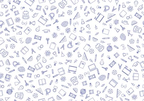 Back to School seamless icon pattern. School supplies doodle icons ...