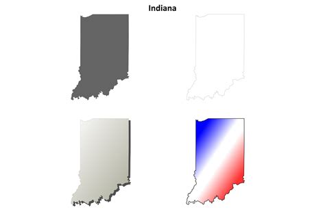 Indiana Outline Map Set Graphic by davidzydd · Creative Fabrica