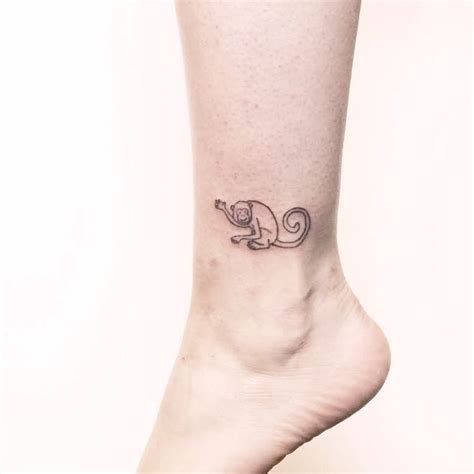 Minimal small tattoo monkey line by @selkans | Monkey tattoos, Small tattoos, Tattoos