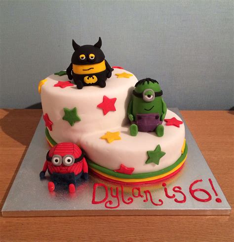 Minion Superheroes Cake - Batman, Spider-Man, Incredible Hulk