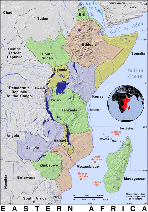 East Africa Physical Map