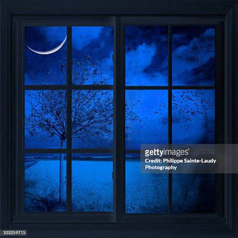 Window Night Sky With Moon Photos and Premium High Res Pictures - Getty ...