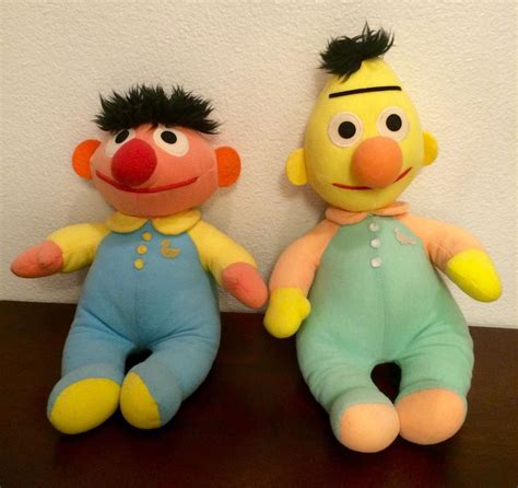 Vintage Sesame Street Bert & Ernie Plush Pajamas Bed Stuffed Animal ...