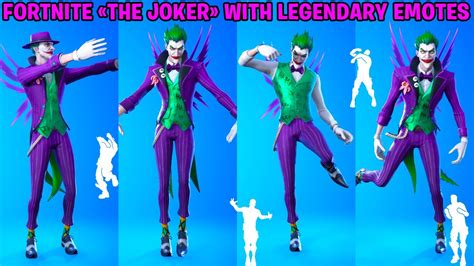 Fortnite THE JOKER Skin Showcase With All Legendary Fortnite Dances ...