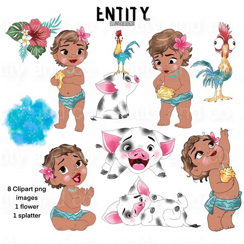 Moana Clipart Baby Moana Png Princess Moana Baby Clipart - Etsy