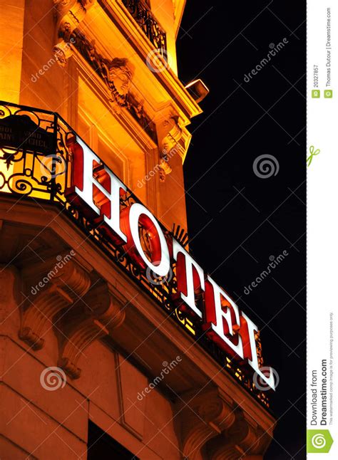 Hotel facade at night stock image. Image of sign, reception - 20327857