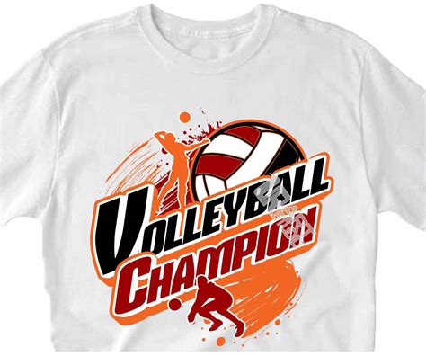 VOLLEYBALL CHAMPION VECTOR LOGO DESIGN FOR T-SHIRT - UrArtStudio