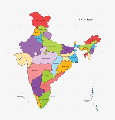 India States Map - India Map Outline With States PNG Image ...