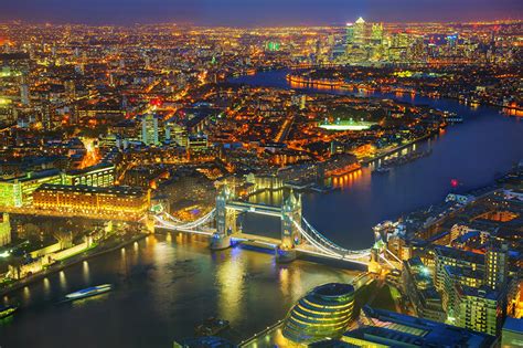 Fotos London England Vereinigtes Königreich Brücke Fluss Nacht Von