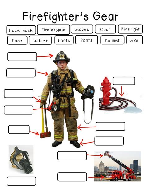 Firefighter Gear Worksheet worksheet | Firefighter gear, Firefighter, Preschool at home