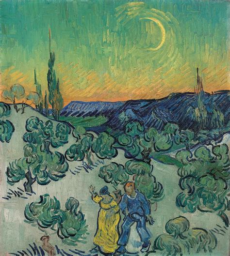 Vincent van Gogh: The Paintings (Landscape with Couple Walking and Crescent Moon)