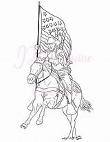 Calvary Horse Coloring Page Memorial Day Edition  Etsy sketch template