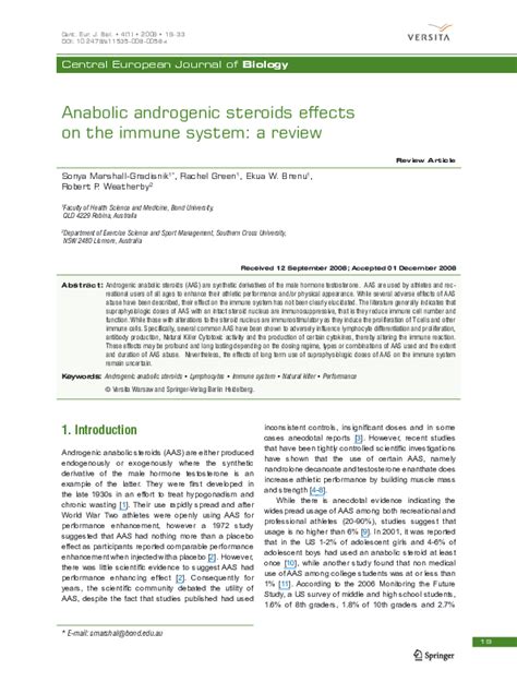 (PDF) Anabolic androgenic steroids effects on the immune system: a ...