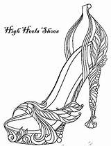 56 High heel shoe coloring Page sketch template