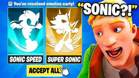 Trolling With SONIC Emotes in Fortnite! (Unreleased) - YouTube