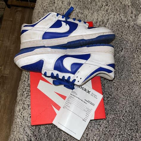 USED RACER BLUE DUNKS Size-10.5 Authentic STOCKX - Depop