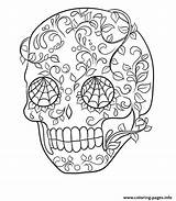Sugar Skull Very Cool Easy Calavera Coloring Page Printable sketch template