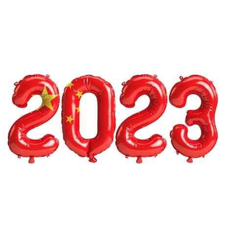 Premium Photo | 3d illustration of 2023 year balloons with china flag ...