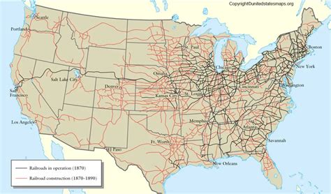 US Railroad Map 1870 | United States Railroad Map 1870