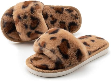 Zoolar Girl's Fluffy Slippers Kids' Fuzzy Slippers Slide Sandals ...