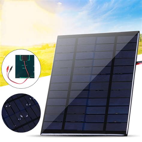 10W Solar Panel with Clips Polycrystalline Silicon Solar Cell IP65 Portable Waterproof Outdoor ...