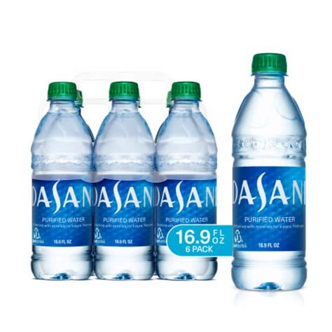 Dasani Purified Bottled Water, Case, 6 bottles / 16.9 fl oz - Kroger