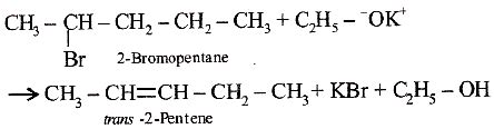 2 - Bromopentane is heated with potassium ethoxide in ethanol. The ...