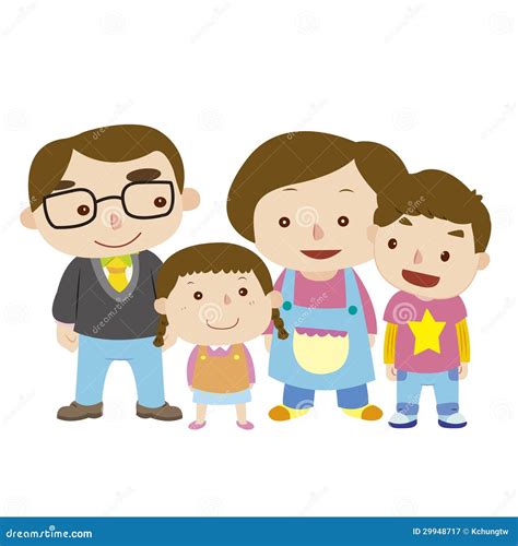 Illustration Of Cute Family With White Stock Vector - Illustration of female, friendship: 29948717