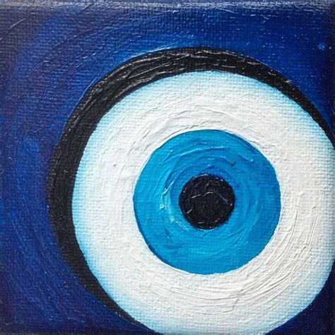 Set of 4 decorative evil eye Original evil eye painting Evil Eye acrylic on canvas evil eye ...