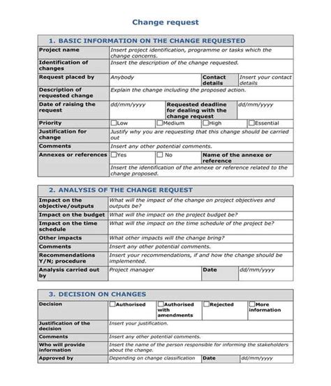 FREE 15+ Change Request Forms in PDF | MS Word | Excel