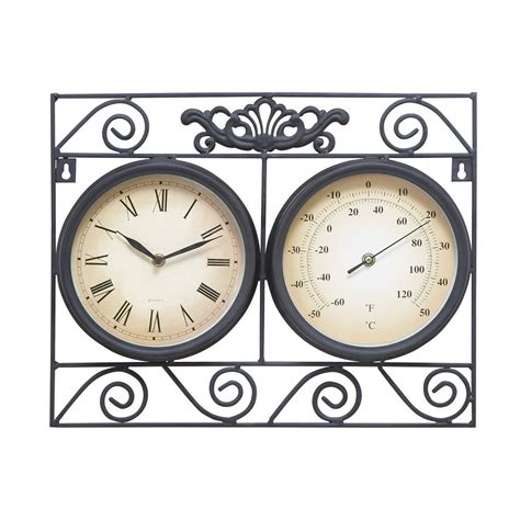 Metal Outdoor Clock Thermometer With Different Dials - Walmart.com - Walmart.com