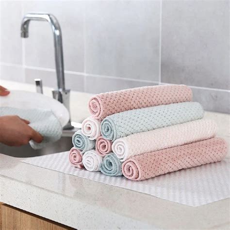 Aliexpress.com : Buy 2pcs/Lot Wiping Cloth Kitchen Cleaning Cloth Washing Cloth Reusable Coral ...