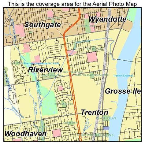 Aerial Photography Map of Riverview, MI Michigan