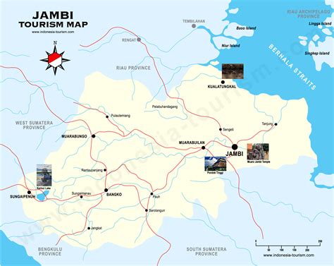 Jambi Tourism Map - Sumatera Indonesia