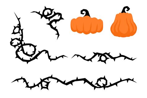 Halloween Pumpkin and Vine Graphic by niradjstudio · Creative Fabrica