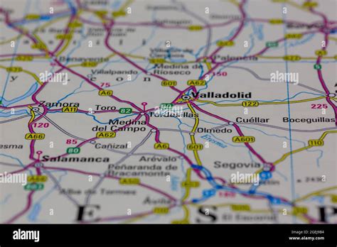 Tordesillas Spain shown on a road map or Geography map Stock Photo - Alamy