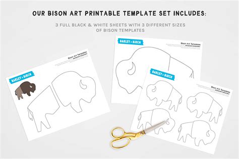 Bison Art Template Set - barley & birch