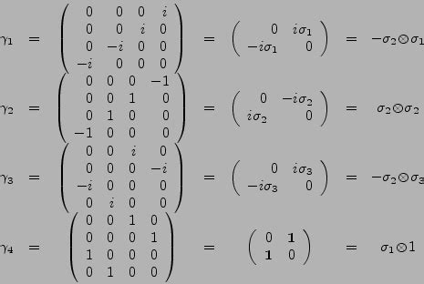 Gamma matrices