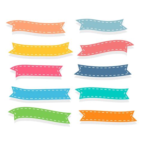 Free Vector | Kids style cute ribbons flat set