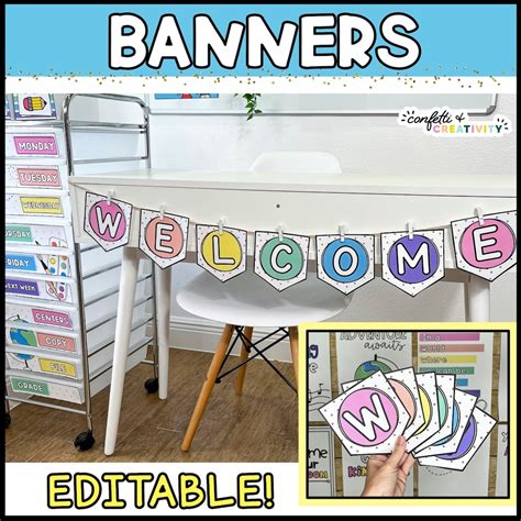 Editable Classroom Welcome Banner Bright Classroom Decor Classroom Banner Classroom Decor Back ...