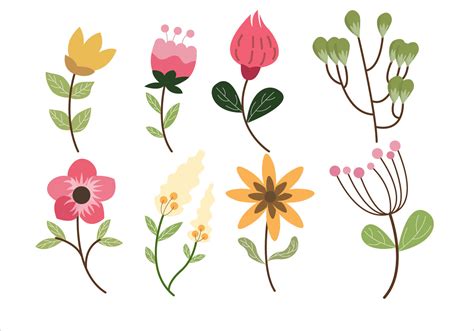 Flower Leaf Clipart Set Vector Illustration 277020 Vector Art at Vecteezy