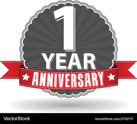 Celebrating 1 year anniversary retro label Vector Image