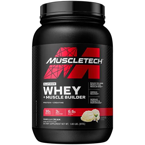 Buy MuscleTech 100% Whey Protein Powder Vanilla Cream + Muscle Builder Creatine, 1.8lbs Online ...