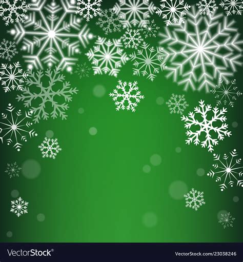 Christmas snowflakes on green background Vector Image