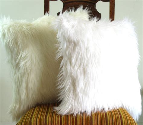 WHITE FUR PILLOW covers 20 X 20 decorative white fur white