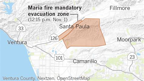 Ventura County Fire Evacuation Map - Large World Map