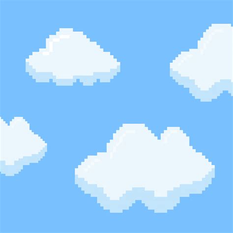 Blue sky Cloudy pixel art, Pixel clouds. Retro 8 bit blue sky 25442352 ...