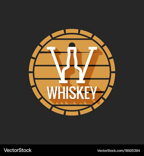 Whiskey barrel logo design on black background Vector Image