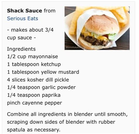 Shake Shack Sauce | Recipes, Cooking recipes, Restaurant recipes