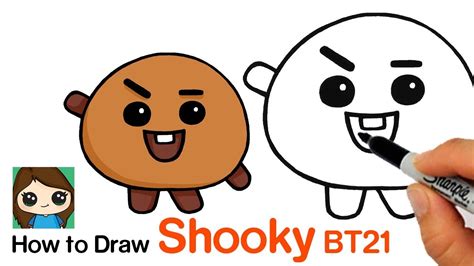 How to Draw BT21 Shooky | BTS Suga Persona - YouTube